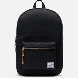Herschel Supply Co Black Mini Canvas Backpack Gold Zip Signature Striped Lining